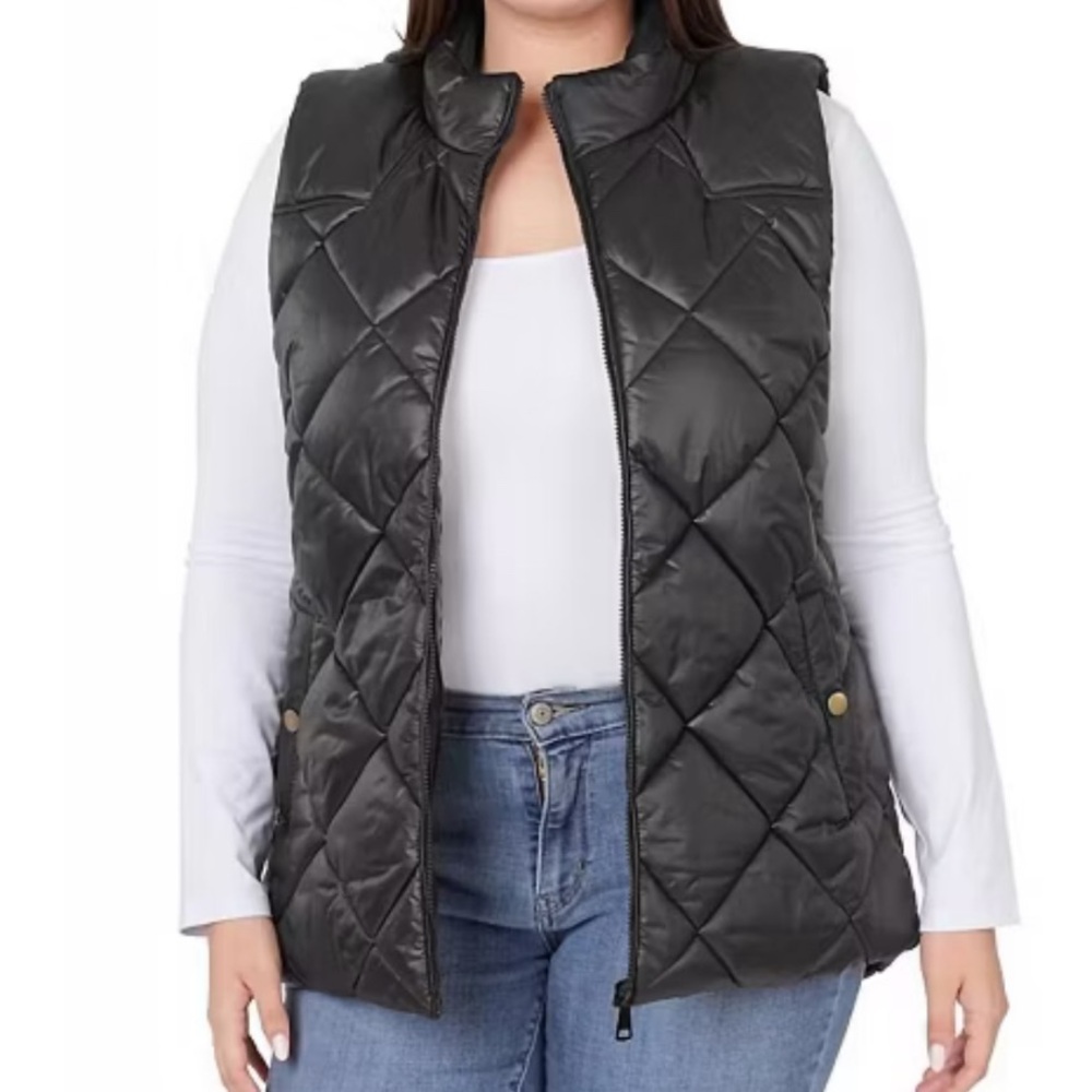 Zenana Outfitters Black Puffer Vest size large